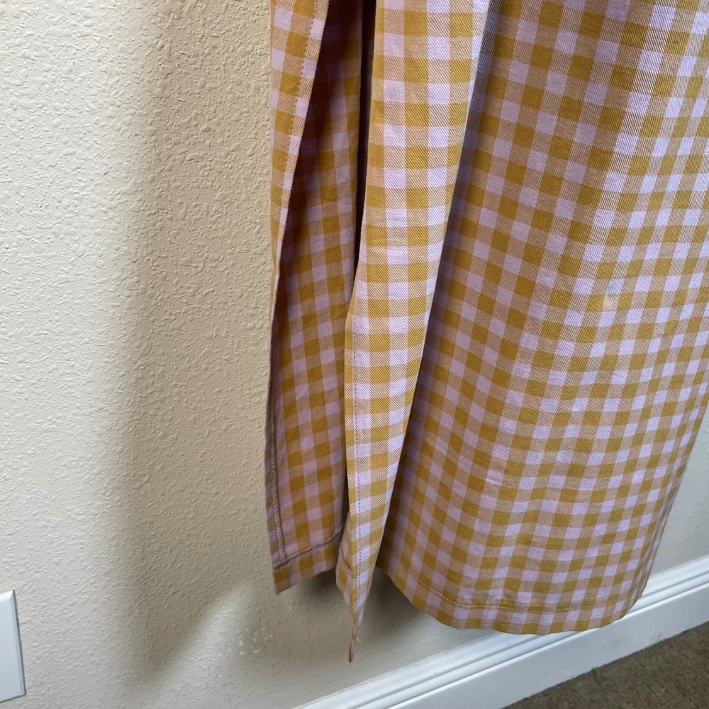 Milk It Gingham Ruffle Midi Dress Women Lavender Checkered Cottagecore Picnic - Picture 7 of 13